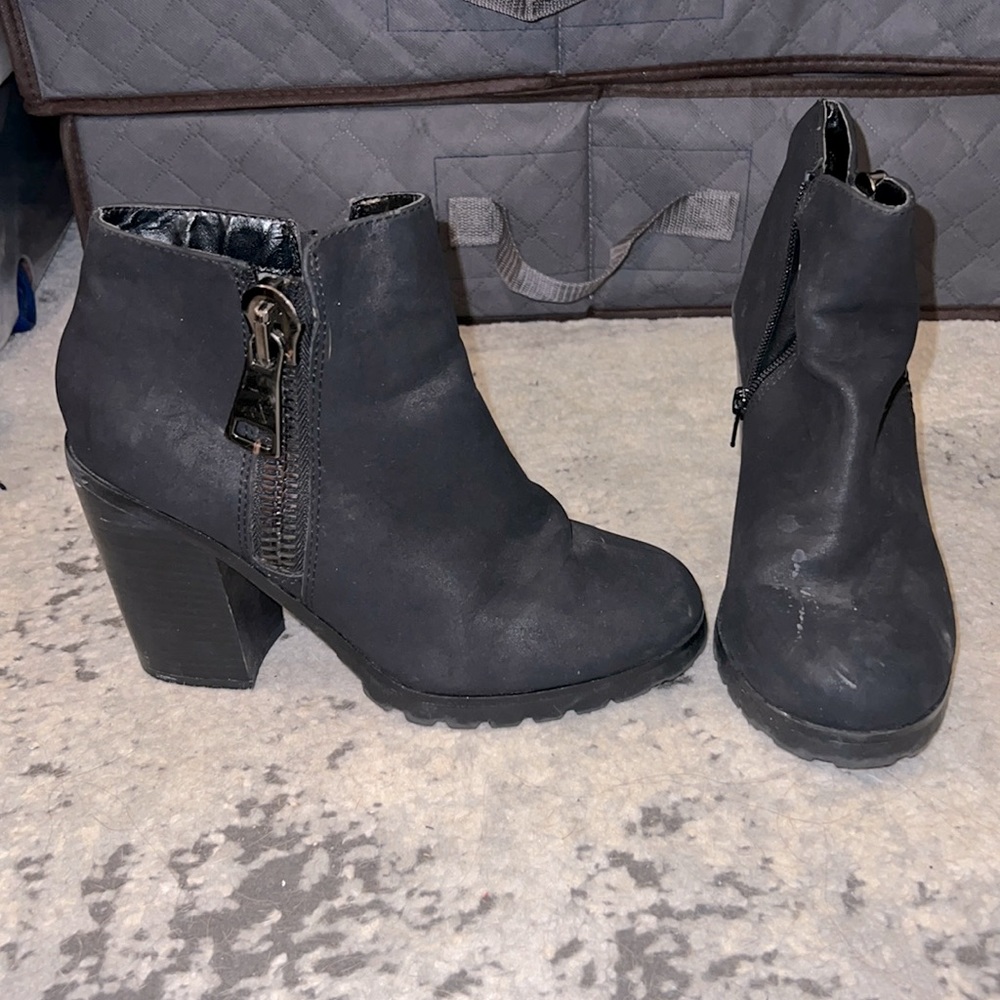 Black heeled booties. Size 8. Lightly used.